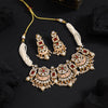 Rani Color Choker Matte Gold Meenakari Necklace Set (MKN618RNI)