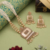 Gold Color Matte Gold Meenakari Necklace Set (MKN619GLD)