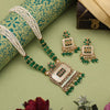 Green Color Matte Gold Meenakari Necklace Set (MKN619GRN)