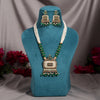 Green Color Matte Gold Meenakari Necklace Set (MKN619GRN)