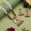 Maroon & Green Color Matte Gold Meenakari Necklace Set (MKN619MG)