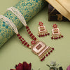 Maroon Color Matte Gold Meenakari Necklace Set (MKN619MRN)