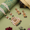 Multi Color Matte Gold Meenakari Necklace Set (MKN620MLT)