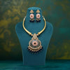 Navy Blue Color Amazing Handmade Kundan Meenakari Hasli Necklace Of Jaipur (MKN621NBLU)