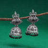 Black Color Goddess Laxmi Temple Mint Meena Earrings (MNTE469BLK)