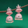Peach Color Goddess Laxmi Temple Mint Meena Earrings (MNTE469PCH)
