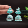 Rama Green Color Goddess Laxmi Temple Mint Meena Earrings (MNTE469RGRN)