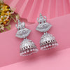 White Color Goddess Laxmi Temple Mint Meena Earrings (MNTE469WHT)
