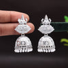 White Color Goddess Laxmi Temple Mint Meena Earrings (MNTE469WHT)
