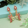 Red Color Mint Meena Earrings (MNTE483RED)