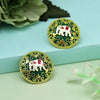 Green Color Mint Meena Earrings (MNTE484GRN)