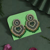 Green Color Glass Stone Mint Meena Earrings