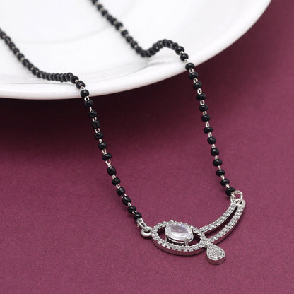 Silver Color American Diamond Mangalsutra (MS334SLV)