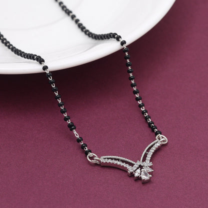 Silver Color American Diamond Mangalsutra (MS335SLV)