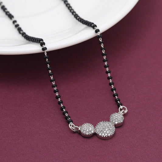 Silver Color American Diamond Mangalsutra (MS343SLV)