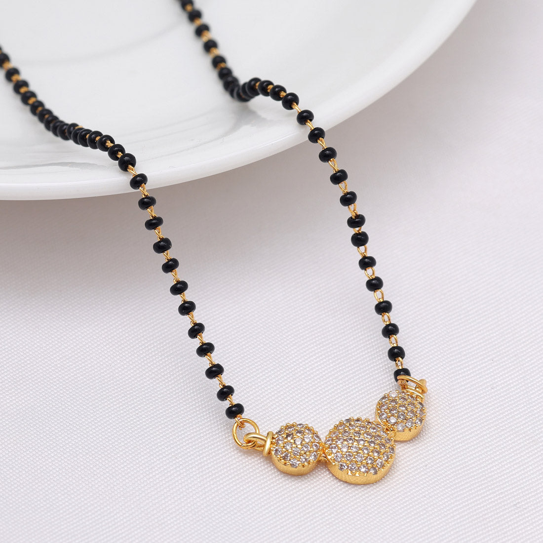White Color American Diamond Mangalsutra (MS343WHT)