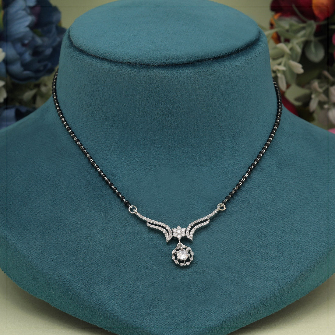 Silver Color American Diamond Mangalsutra (MS344SLV)