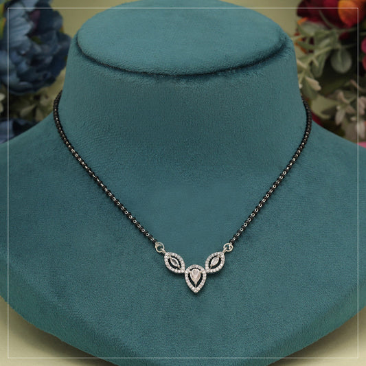 Silver Color American Diamond Mangalsutra (MS346SLV)