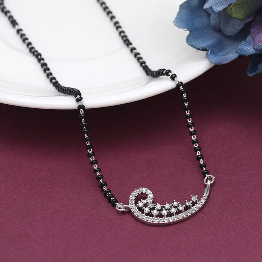 Silver Color American Diamond Mangalsutra (MS348SLV)