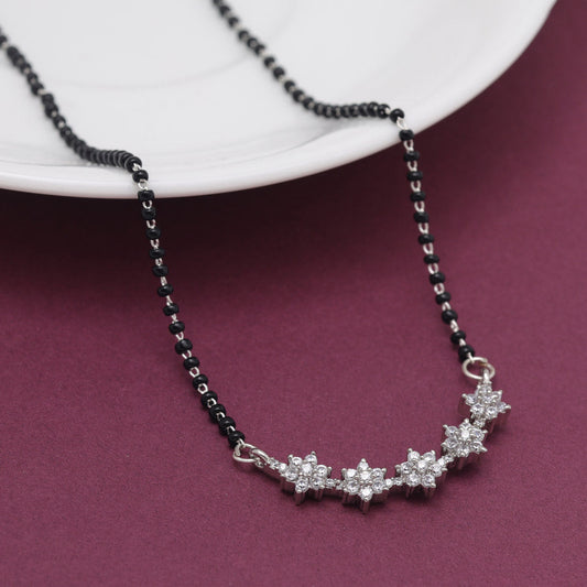 Silver Color American Diamond Mangalsutra (MS352SLV)