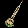 Green Color Imitation Pearl & Kundan Maang Tikka (MTK222GRN)