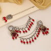 Red Color Earrings With Maang Tikka (MTKE473RED)