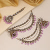 Light Purple Color Earrings With Maang Tikka (MTKE474LPRP)