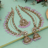 Light Purple Color Earrings With Maang Tikka (MTKE474LPRP)