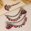 Purple Color Earrings With Maang Tikka (MTKE474PRP)