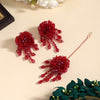 Maroon Color Stone Earrings With Maang Tikka (MTKE478MRN)