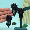 Black Color Stone Earrings With Maang Tikka (MTKE479BLK)