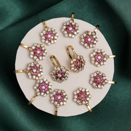 Rani Color American Diamond Nose Pin Combo Of 12 Pieces (NSP293CMB)