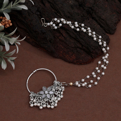 Silver Color 5 Pieces Of Oxidised Nose Nath (NTH117CMB)