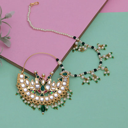 Green Color Nose Nath (NTH348GRN)