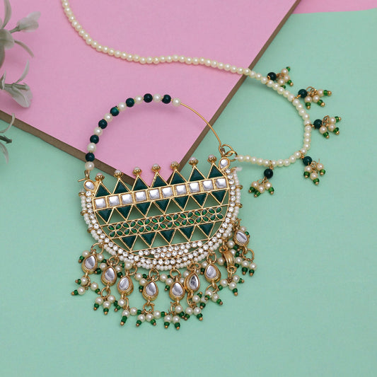 Green Color Nose Nath (NTH354GRN)