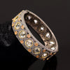 Gold & Silver Color American Diamond Daak Polki Openable Bracelet Size: 2.6 (ADB250GS)