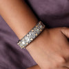 Gold & Silver Color American Diamond Daak Polki Openable Bracelet Size: 2.6 (ADB250GS)