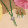 Pista Green Color American Diamond Necklace Set (PCZN787PGRN)