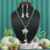 Pista Green Color American Diamond Necklace Set (PCZN787PGRN)