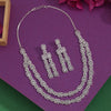 Silver Color American Diamond Necklace Set (PCZN861SLV-PR)