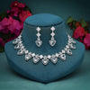 Silver Color American Diamond Necklace Set (PCZN871SLV-PR)