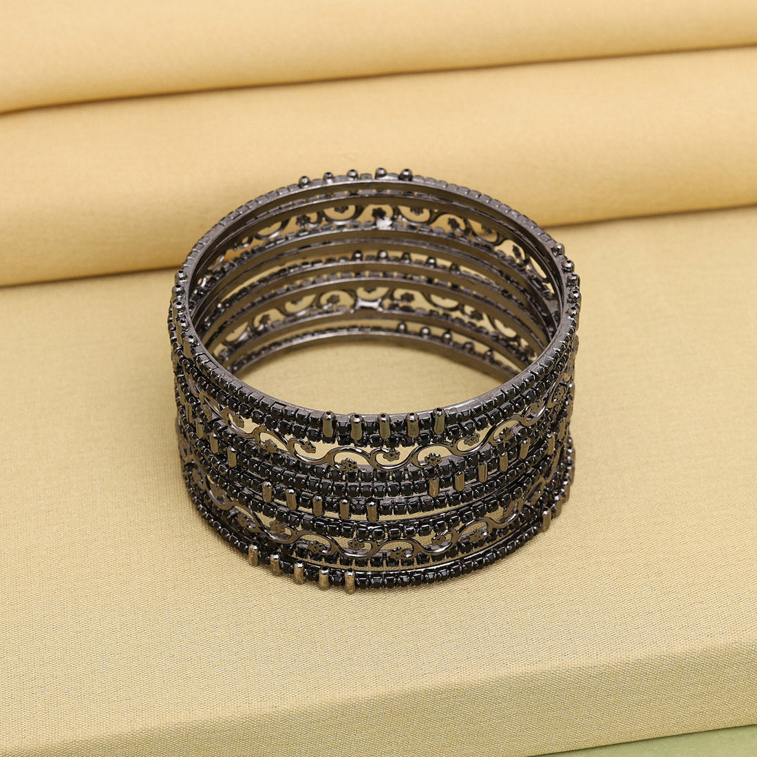Black Color 1 Set Of Bangle Size: 2.6 (PLKB862BLK-2.6)