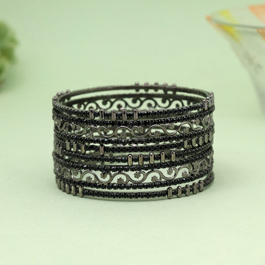 Black Color 1 Set Of Bangle Size: 2.8 (PLKB862BLK-2.8)