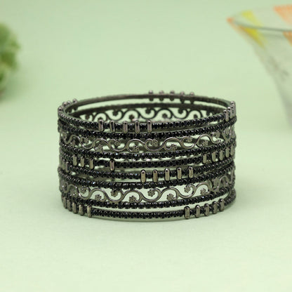 Black Color 1 Set Of Bangle Size: 2.6 (PLKB862BLK-2.6)