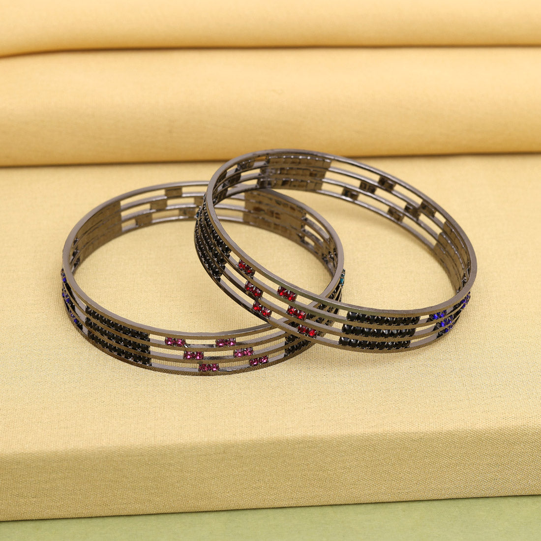 Multi Color 1 Pair Bangle Size: 2.6 (PLKB864MLT-2.6)