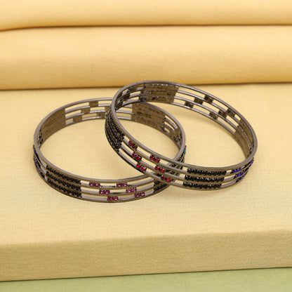 Multi Color 1 Pair Bangle Size: 2.6 (PLKB864MLT-2.6)