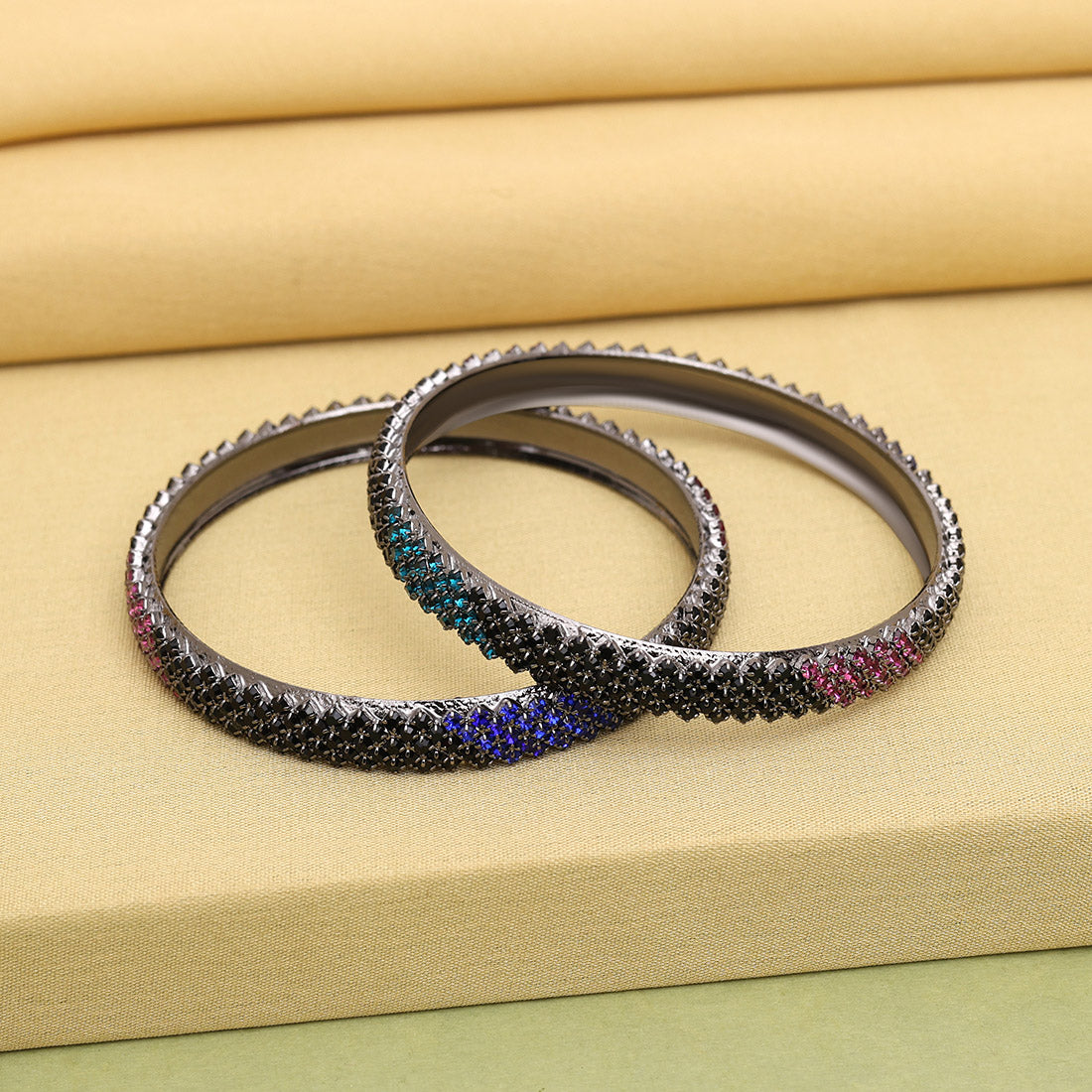 Multi Color 1 Pair Bangle Size: 2.6 (PLKB866MLT-2.6)