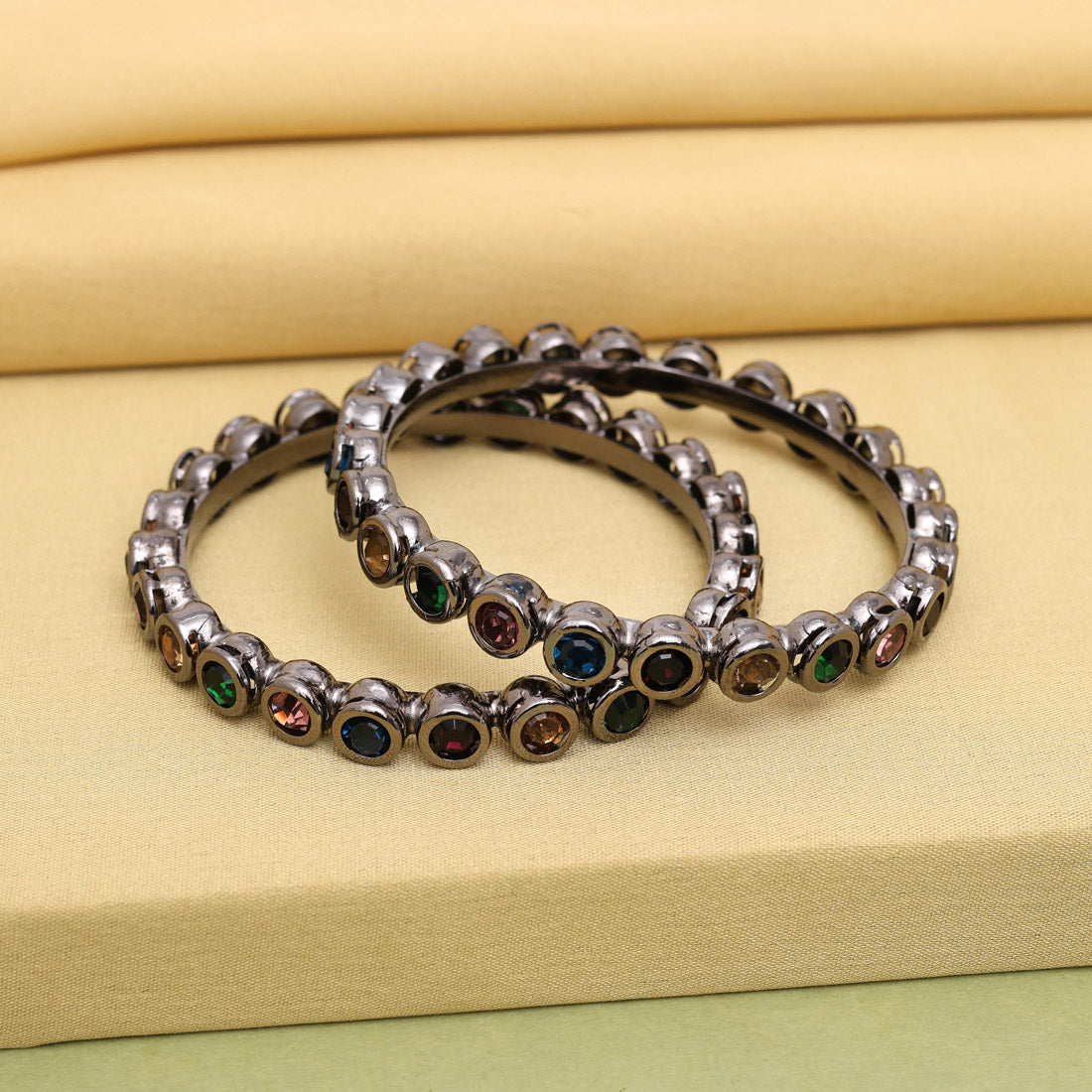 Multi Color 1 Pair Bangle Size: 2.10 (PLKB870MLT-2.10)