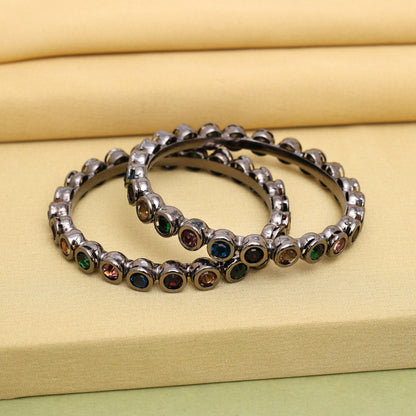 Multi Color 1 Pair Bangle Size: 2.10 (PLKB870MLT-2.10)