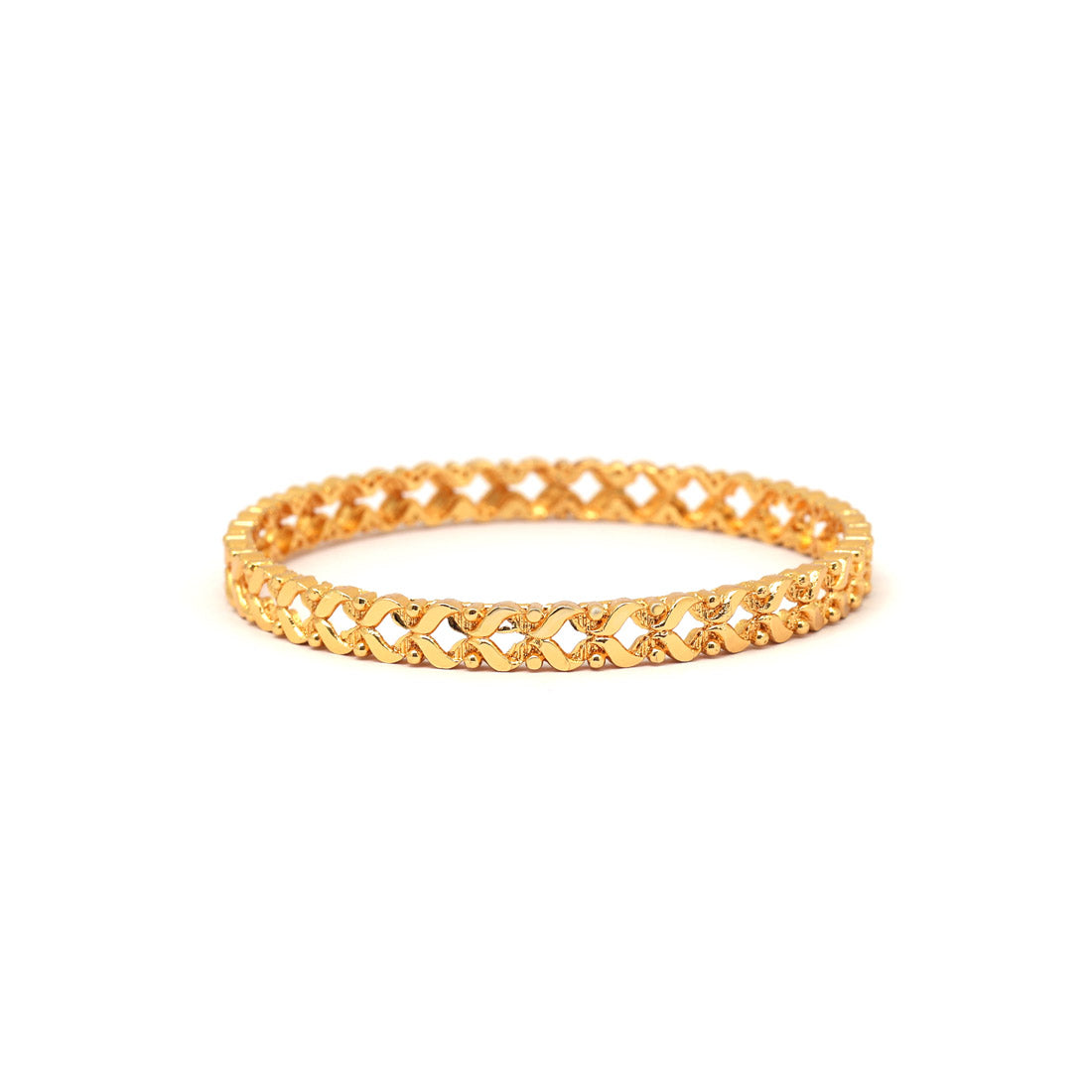 Gold Color 1 Set Of Bangle Size: 2.10 (PLKB879GLD-2.10)